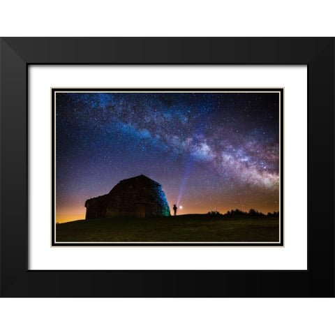 Counting Stars Black Modern Wood Framed Art Print with Double Matting by Gadea, Jose