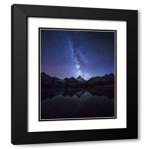 Million Stars Black Modern Wood Framed Art Print with Double Matting by Chantaravisoot, Naphat