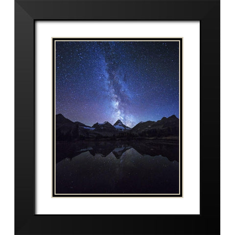 Million Stars Black Modern Wood Framed Art Print with Double Matting by Chantaravisoot, Naphat