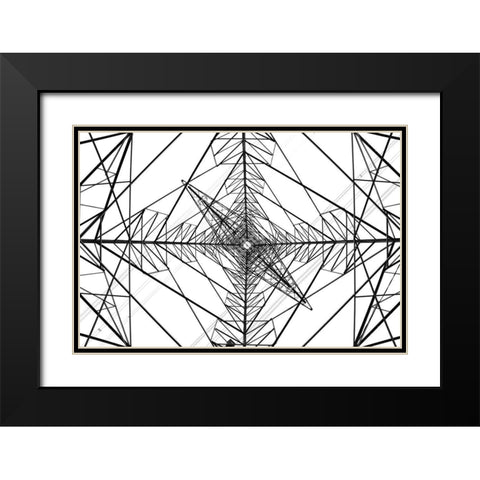 Menara Sutet Black Modern Wood Framed Art Print with Double Matting by Amisi, Andrei