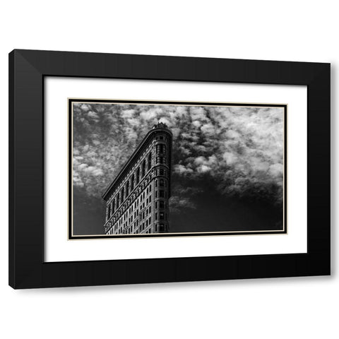 Nyc, Flatiron Black Modern Wood Framed Art Print with Double Matting by Santini, Francesco