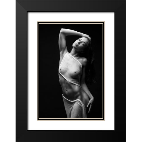 Black Milk Black Modern Wood Framed Art Print with Double Matting by Belovodchenko, Anton