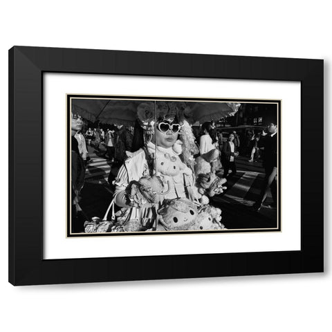 Untitled Black Modern Wood Framed Art Print with Double Matting by Suzuki, Tatsuo