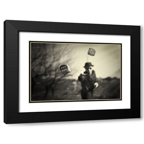 Alea Iacta Est Black Modern Wood Framed Art Print with Double Matting by Dan, Bez