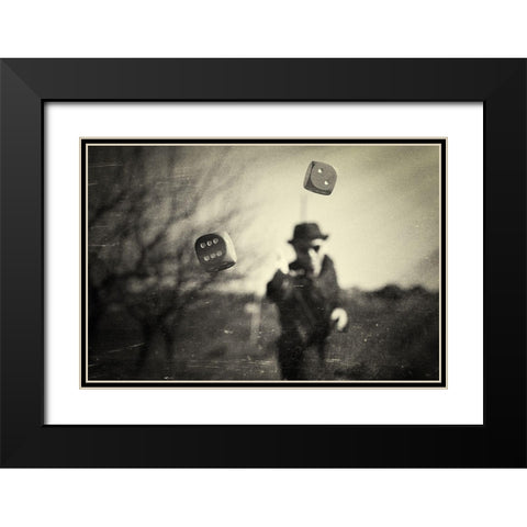 Alea Iacta Est Black Modern Wood Framed Art Print with Double Matting by Dan, Bez