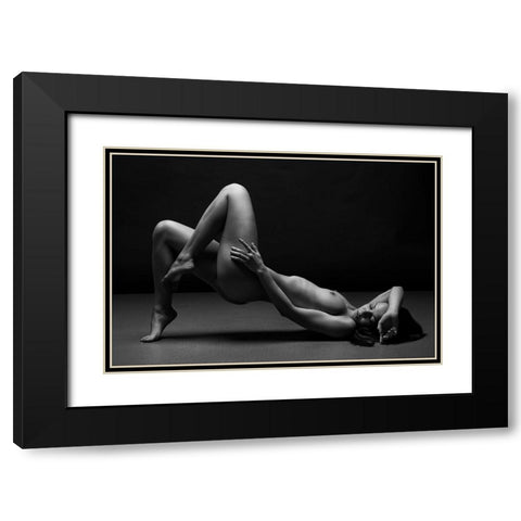 Bodyscape Black Modern Wood Framed Art Print with Double Matting by Belovodchenko, Anton