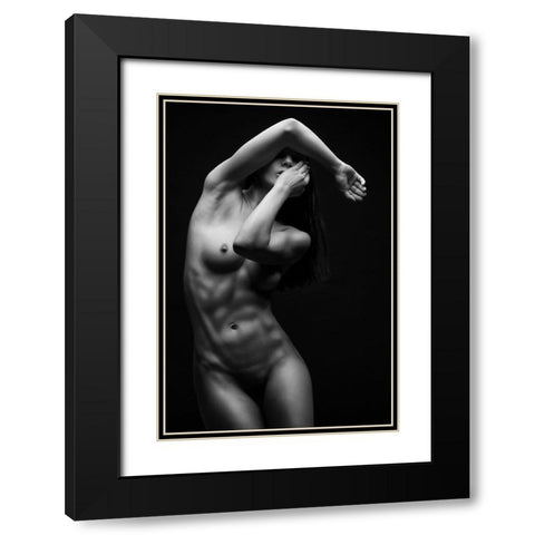 Bodyscape Black Modern Wood Framed Art Print with Double Matting by Belovodchenko, Anton