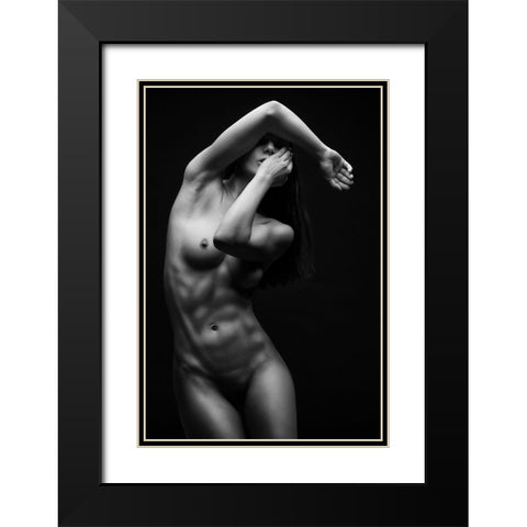 Bodyscape Black Modern Wood Framed Art Print with Double Matting by Belovodchenko, Anton