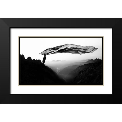 Free As The Wind Black Modern Wood Framed Art Print with Double Matting by Odorizzi, Patrick