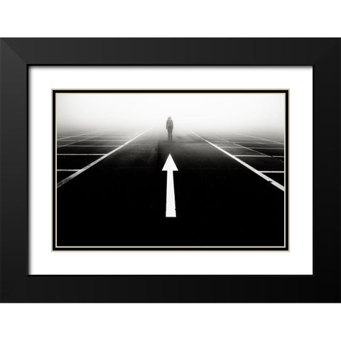Sign Black Modern Wood Framed Art Print with Double Matting by Sugimoto, Koji