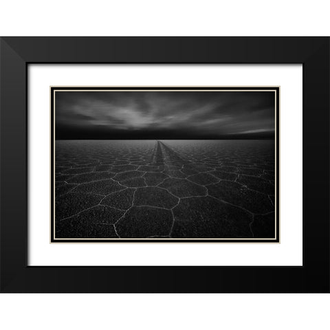 On The Road To Nowhere Black Modern Wood Framed Art Print with Double Matting by Schilbe, Stefan