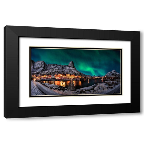 Gangway Borealis Black Modern Wood Framed Art Print with Double Matting by De La, Javier