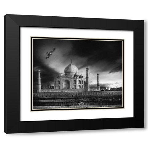 The Banks Of The Jamuna River Black Modern Wood Framed Art Print with Double Matting by Flour, Piet
