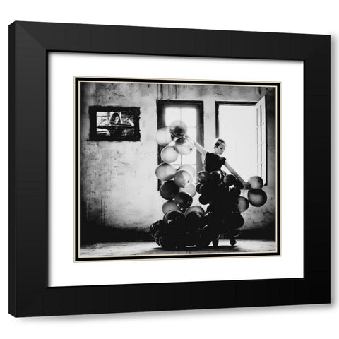 Dancing With Loneliness Black Modern Wood Framed Art Print with Double Matting by Potret, Yugie