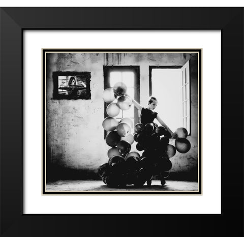 Dancing With Loneliness Black Modern Wood Framed Art Print with Double Matting by Potret, Yugie
