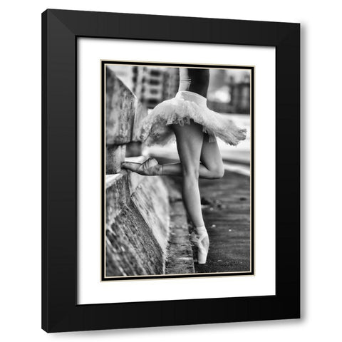 Dancer Black Modern Wood Framed Art Print with Double Matting by Groenewald, Michael