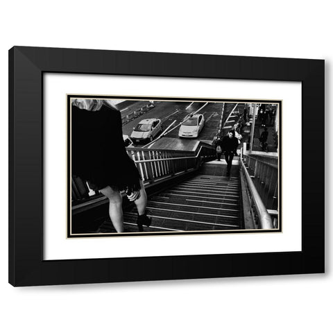 Untitled Black Modern Wood Framed Art Print with Double Matting by Suzuki, Tatsuo