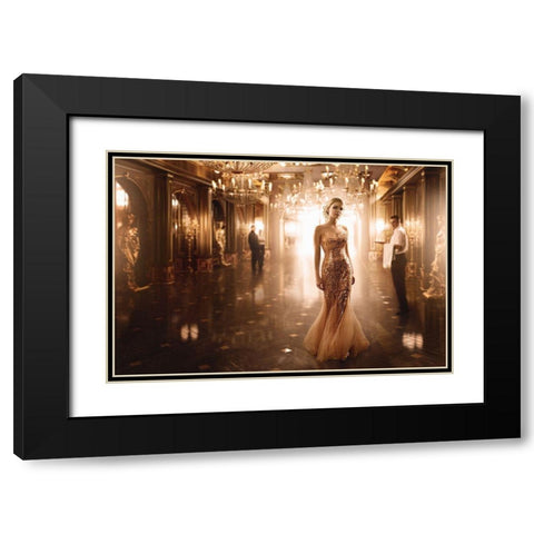 Gold Black Modern Wood Framed Art Print with Double Matting by Parishkov, Sergey