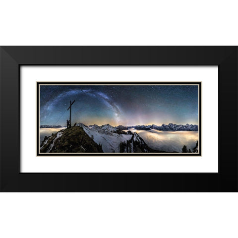 Above The Clouds Black Modern Wood Framed Art Print with Double Matting by Nicholas Roemmelt, Dr.