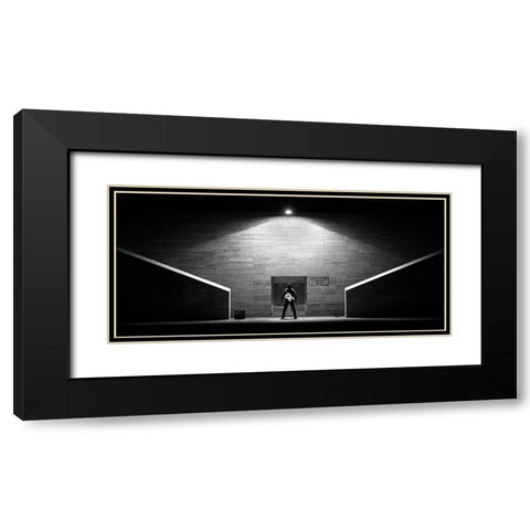 And The Crowd Is Rumbling! Black Modern Wood Framed Art Print with Double Matting by Laszlo, Nandor