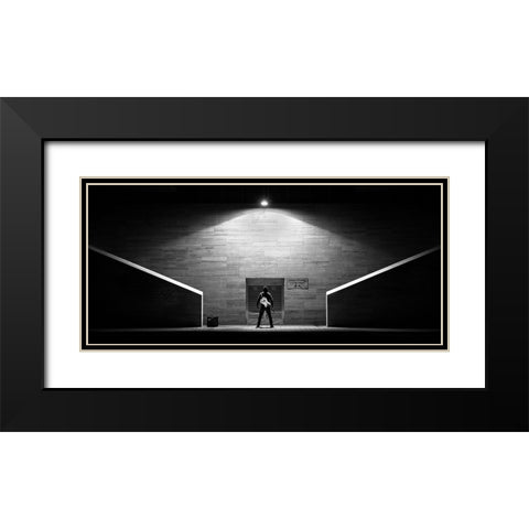 And The Crowd Is Rumbling! Black Modern Wood Framed Art Print with Double Matting by Laszlo, Nandor