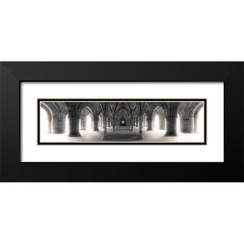 Figure In Space Black Modern Wood Framed Art Print with Double Matting by Spivak, Jeff