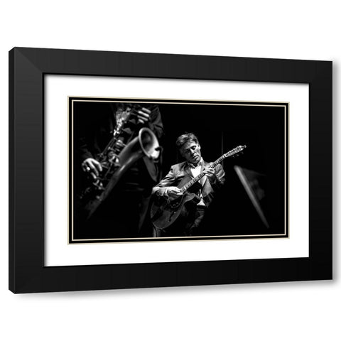 Jazz Black Modern Wood Framed Art Print with Double Matting by Simoes, Goncalo