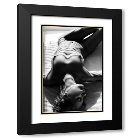 Zebra 2 Black Modern Wood Framed Art Print with Double Matting by Faletkin, Mikhail