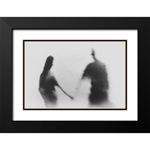 Memories In Love Black Modern Wood Framed Art Print with Double Matting by Satriani, Jay