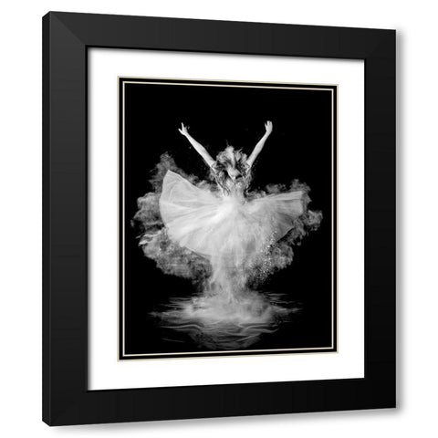 Powder Burst Black Modern Wood Framed Art Print with Double Matting by Pentony MA, Pauline