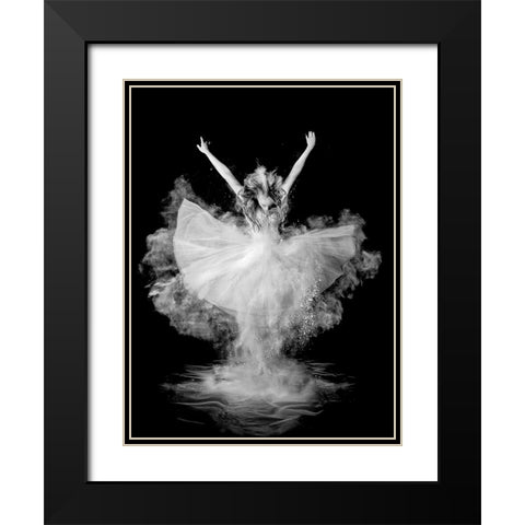 Powder Burst Black Modern Wood Framed Art Print with Double Matting by Pentony MA, Pauline