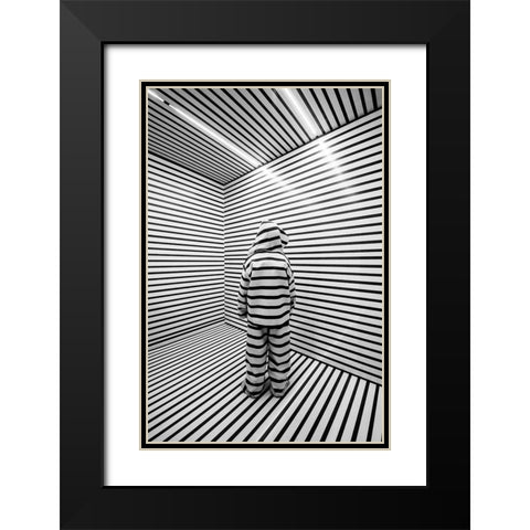 Prisoners Of Our Minds Black Modern Wood Framed Art Print with Double Matting by Raif, Joshua