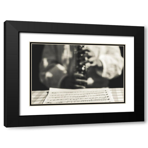 The Magic Of Queralts Music Black Modern Wood Framed Art Print with Double Matting by Salgado Gispert, Gloria