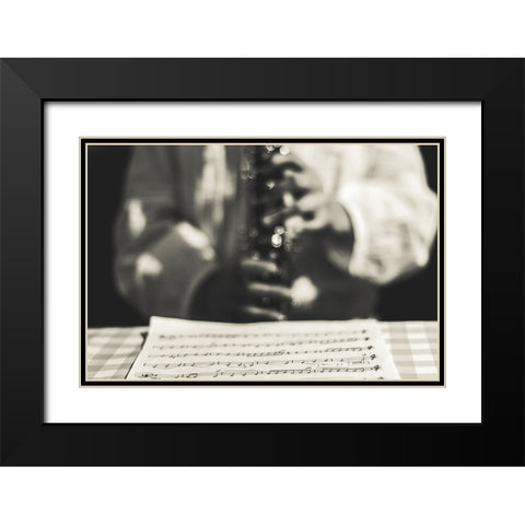 The Magic Of Queralts Music Black Modern Wood Framed Art Print with Double Matting by Salgado Gispert, Gloria