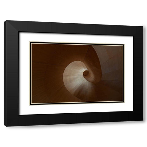 Spiral Black Modern Wood Framed Art Print with Double Matting by Bonadio, Heather
