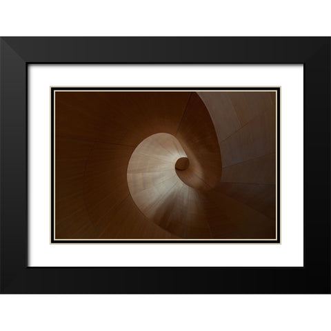 Spiral Black Modern Wood Framed Art Print with Double Matting by Bonadio, Heather