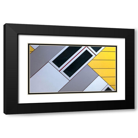 House Of Cubes Black Modern Wood Framed Art Print with Double Matting by Van De, Jeroen
