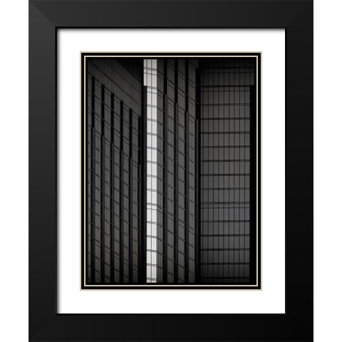 Archi Abstract Black Modern Wood Framed Art Print with Double Matting by Guillemot, Mathilde