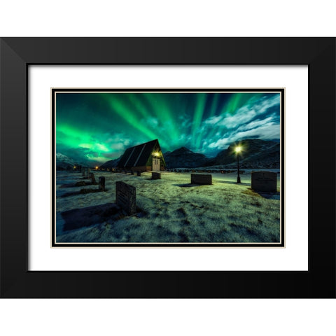 Dancing All Night Long Black Modern Wood Framed Art Print with Double Matting by De La, Javier