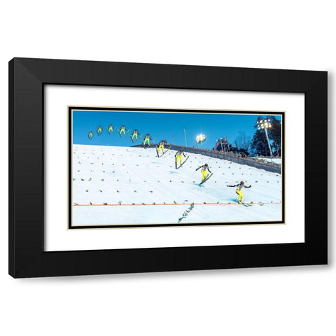 Anatomy Of A Ski Jump Black Modern Wood Framed Art Print with Double Matting by Damsten, Petri