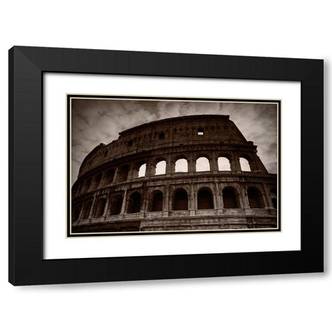 Colosseum Black Modern Wood Framed Art Print with Double Matting by Nielsen, Stefan