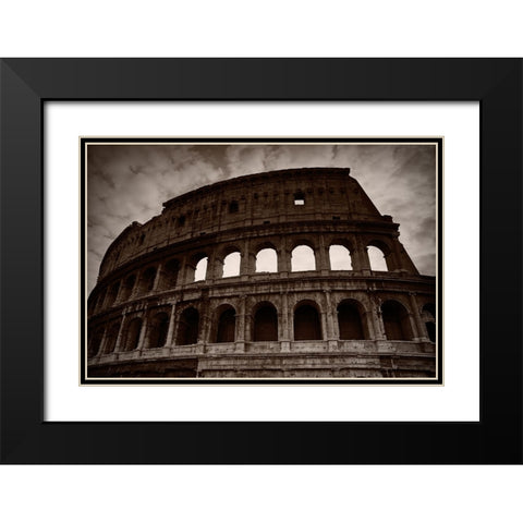 Colosseum Black Modern Wood Framed Art Print with Double Matting by Nielsen, Stefan