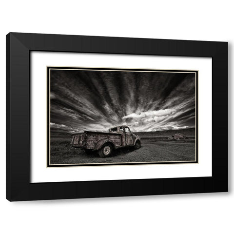 Old Truck (Mono) Black Modern Wood Framed Art Print with Double Matting by H. Ingibergsson, Torsteinn