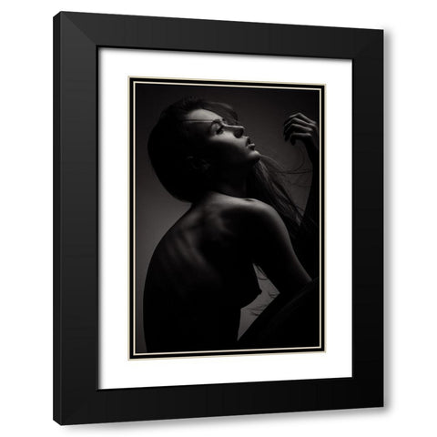 Sensuality Black Modern Wood Framed Art Print with Double Matting by Krystynek MQEP, Martin