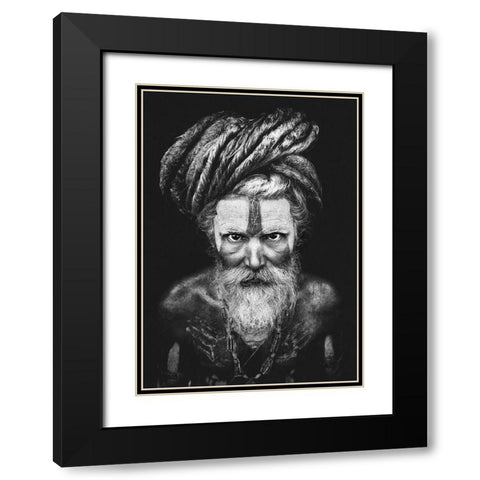 Face The Sadhu ... Black Modern Wood Framed Art Print with Double Matting by Abdulazim, Ahmed