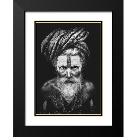 Face The Sadhu ... Black Modern Wood Framed Art Print with Double Matting by Abdulazim, Ahmed