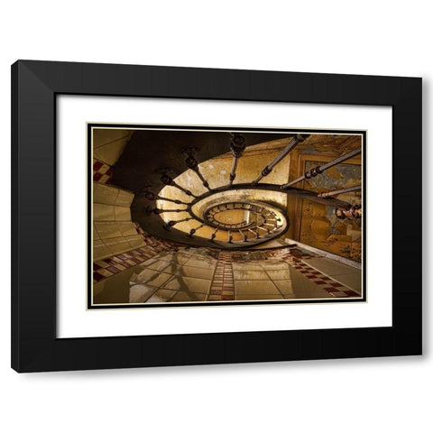 Heinen Descalier Black Modern Wood Framed Art Print with Double Matting by Boomsma, Paul