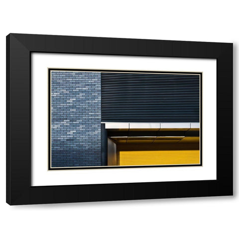Yellow Shutter Black Modern Wood Framed Art Print with Double Matting by Wride, Linda