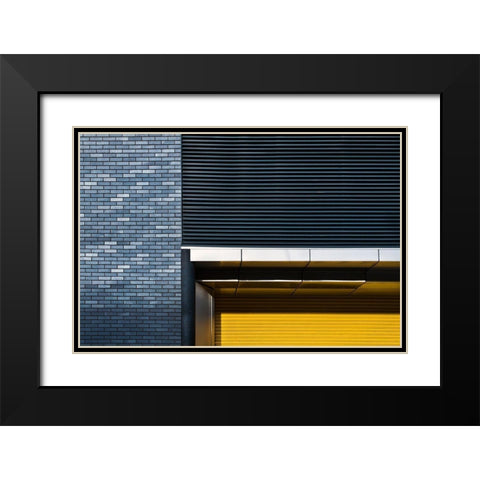 Yellow Shutter Black Modern Wood Framed Art Print with Double Matting by Wride, Linda