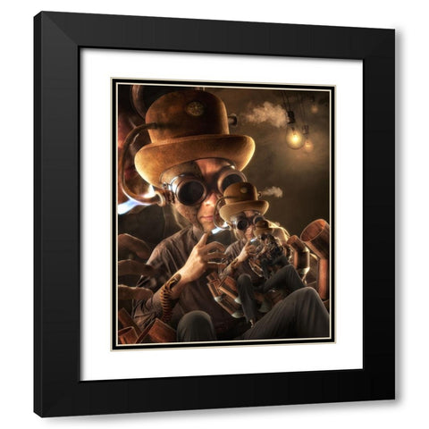Parthenogenesis Black Modern Wood Framed Art Print with Double Matting by Kiciak, Christophe